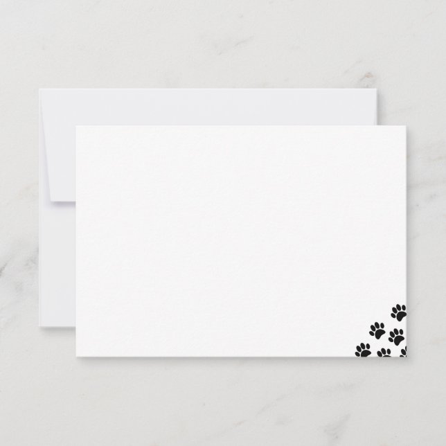 Black Pet Paw Prints  Card (Front)