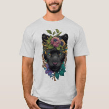 Black Phanter in Flower  T-Shirt