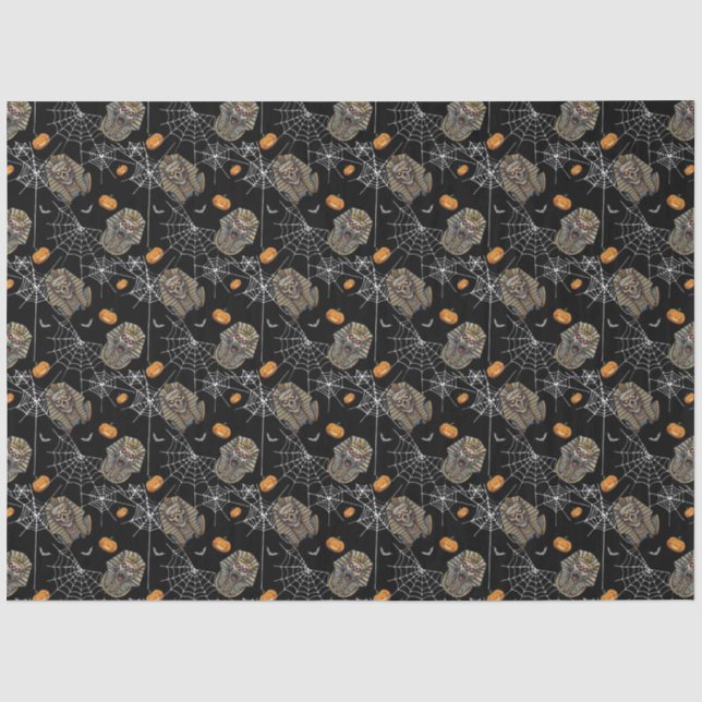 🖤 Black Pharaoh Mummy Tissue Paper 🎃👑 (Front)