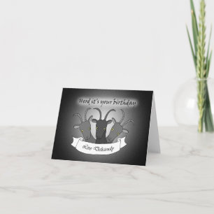 Black Philip Goat Funny Weird Dark Goth Birthday Card