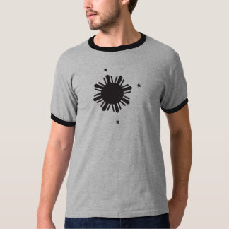 Black Philippine Sun and Stars Off Centre - Shirt