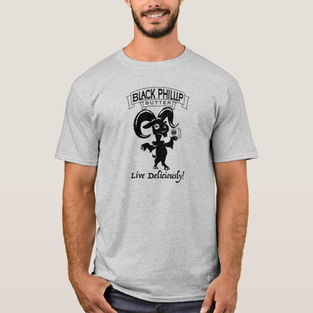 Black Phillip Butter goat tshirt (Front)