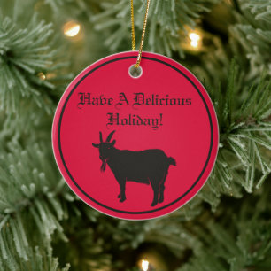 Black Phillip Goat Satanic Ceramic Tree Decoration