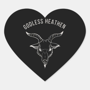 Black Phillip Godless Heathen  Heart Sticker