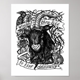Black Phillip "Live Deliciously" Poster