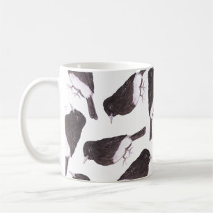 Black phoebe watercolor birds coffee mug