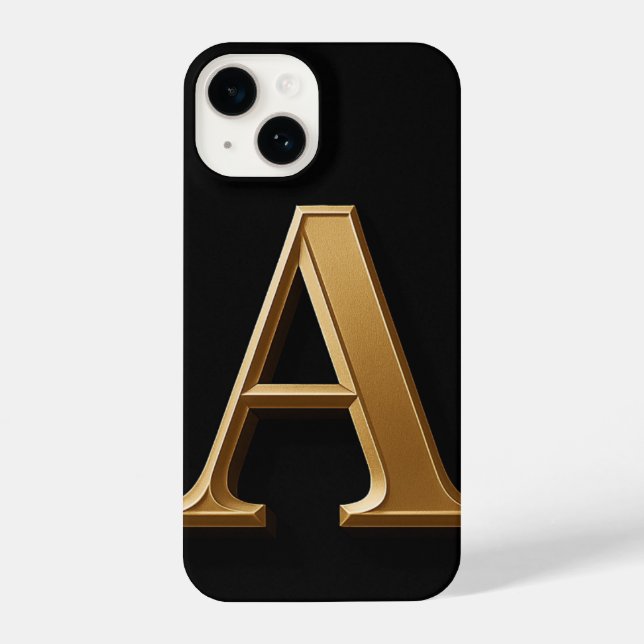 “Black Phone Case with Bold ‘A’ – Sleek, Trendy (Back)