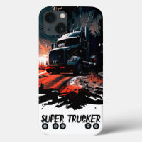 BLack Phone Truck, Trucker gift, Wheels Splash Art