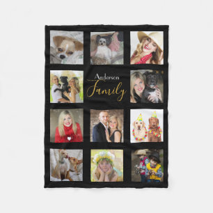 Black Photo Blanket Collage Instagram Gold