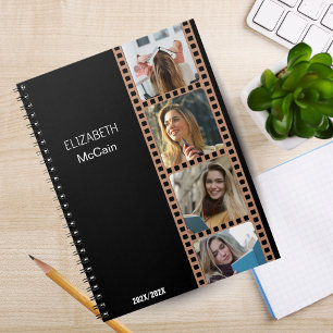 Black Photo Booth - Trendy Modern Personalised Notebook