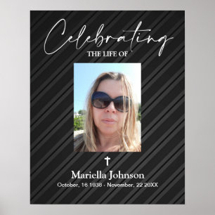 Black Photo Celebrating the life  Funeral Poster