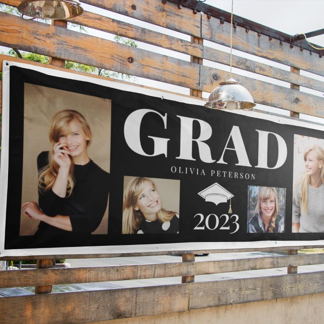 Black Photo Collage Graduate Class of 2023 Banner (Creator Uploaded)