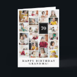 Black Photo Collage Happy Birthday Grandma Card<br><div class="desc">Wish grandma a happy birthday with this photo collage birthday card to which you can add 19 photos of the grand kids,  and grandmas age in big white letters against a black background.</div>