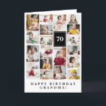 Black Photo Collage Happy Birthday Grandma Card<br><div class="desc">Wish grandma a happy birthday with this photo collage birthday card to which you can add 19 photos of the grand kids,  and grandmas age in big white letters against a black background.</div>