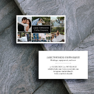 Black Photo Collage Professional Photographer Business Card