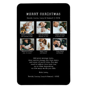 Black Photo Holiday  Magnet