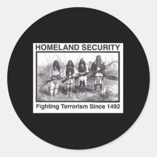 Black Photo Indian Homeland Security Classic Round Sticker