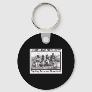 Black Photo Indian Homeland Security Key Ring