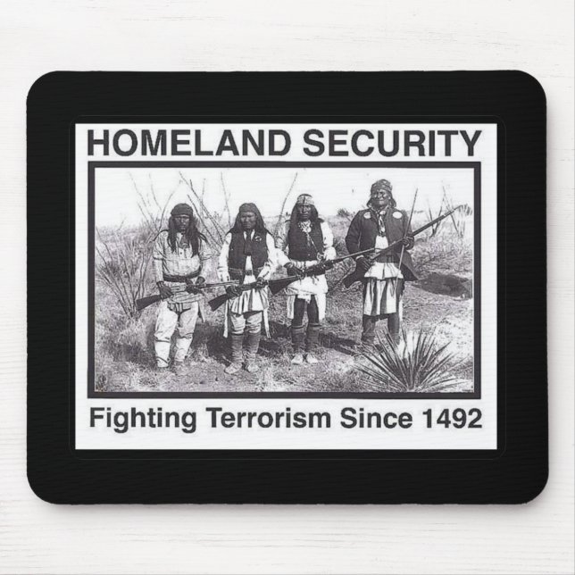 Black Photo Indian Homeland Security Mouse Mat (Front)