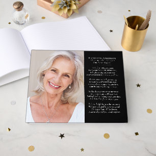 Black Photo Poem Memorial Funeral  Guest Book
