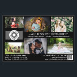 Black Photo Template Professional Photography Flyer<br><div class="desc">Black marketing flyer for a professional photographer personalised with your photos, logos, contact information, custom text, and QR code. Promote your photography business with this photo collage flyer personalised with six of your gorgeous photos on one side and a larger photo on the other so you can showcase your work...</div>