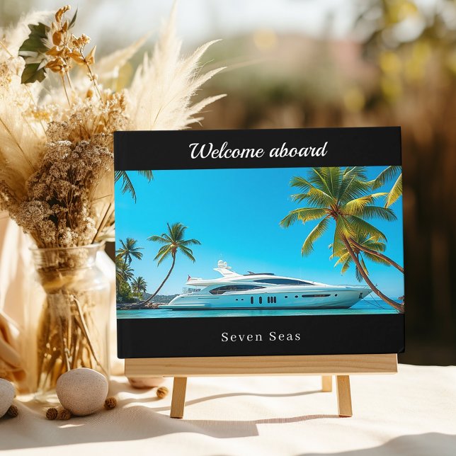 Black photo yacht boat  guest book (Creator Uploaded)