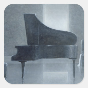 Black piano 2004 square sticker