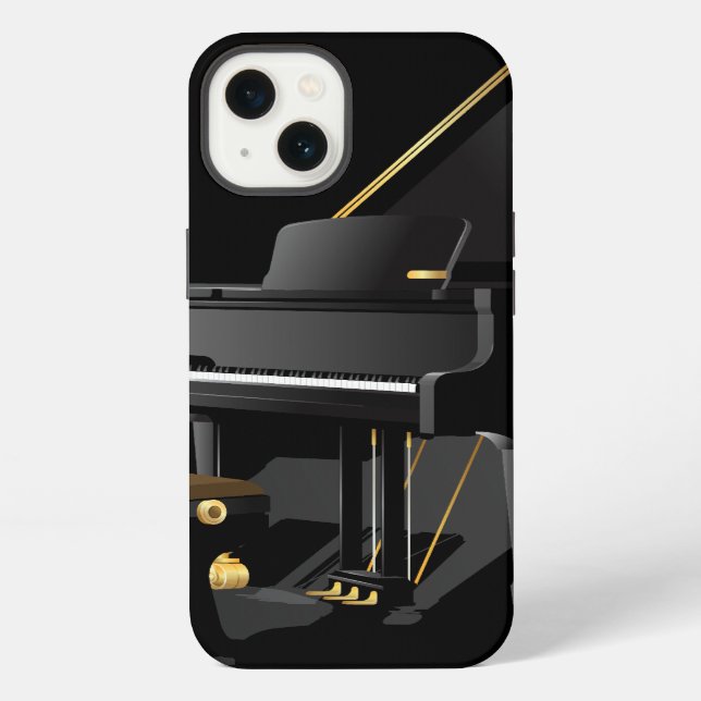 Black Piano iPhone Case (Back)