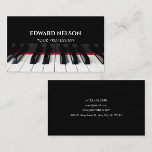 Black Piano keys Piano Business Card