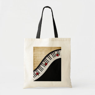 Black Piano Keys Tote Bag