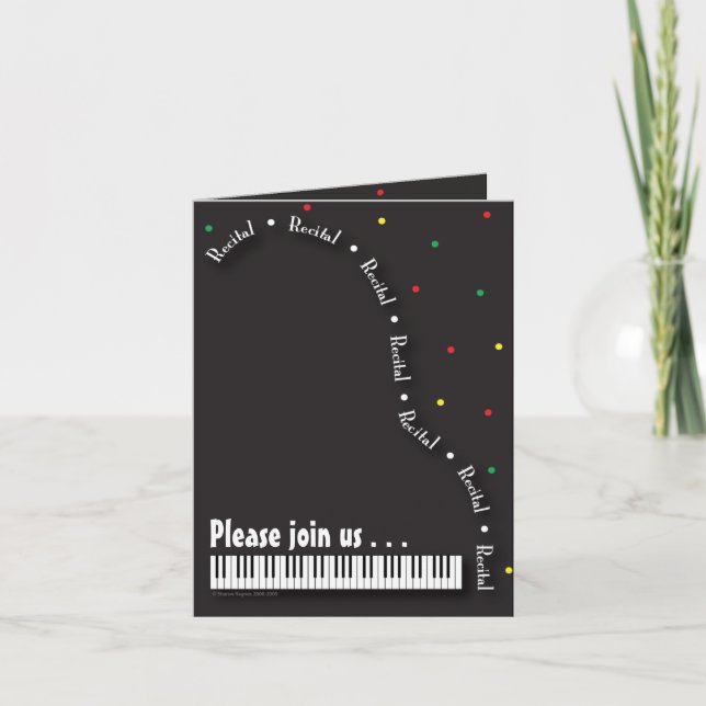 Black Piano Recital Invitation (Front)