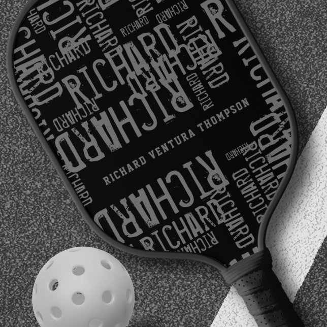 Black Pickleball Paddle with Grey Name  (Creator Uploaded)