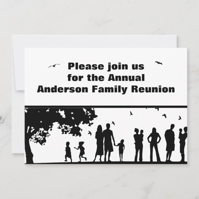 Black Picnic Graphic Family Reunion | Family Name Invitation (Front)