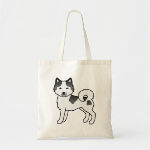 Black Piebald Alaskan Malamute Cute Cartoon Dog Tote Bag