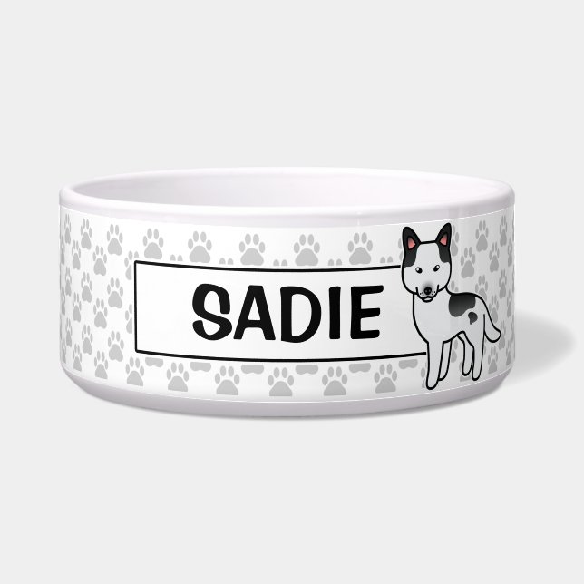 Black Piebald Cartoon Siberian Husky (Front)