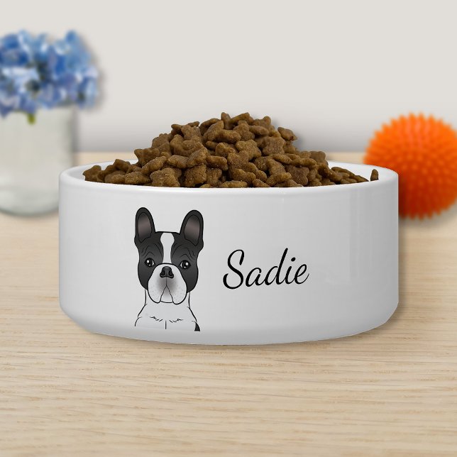 Black Piebald French Bulldog / Frenchie Dog & Name (Creator Uploaded)
