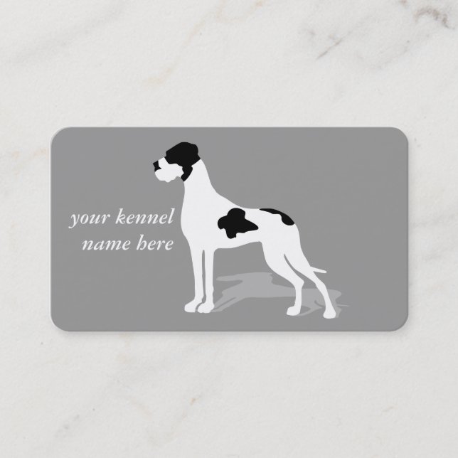 Black Piebald Great Danes Business Card (Front)