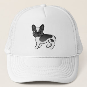 Black Pied French Bulldog Cute Cartoon Dog Trucker Hat
