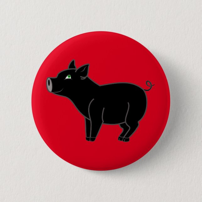 Black Pig Button (Front)