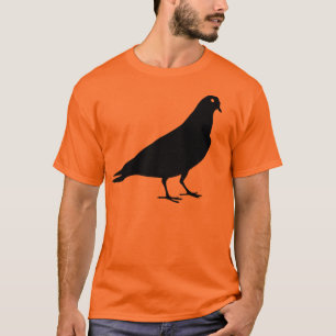 Black Pigeon Bird Print T-Shirt
