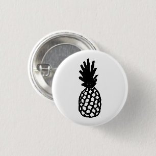 Black Pineapple 3 Cm Round Badge