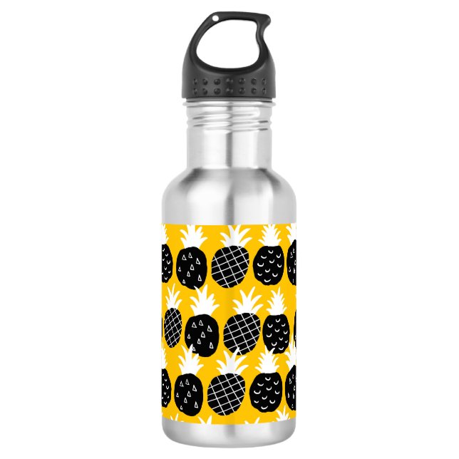 Black pineapples 710 ml water bottle (Front)