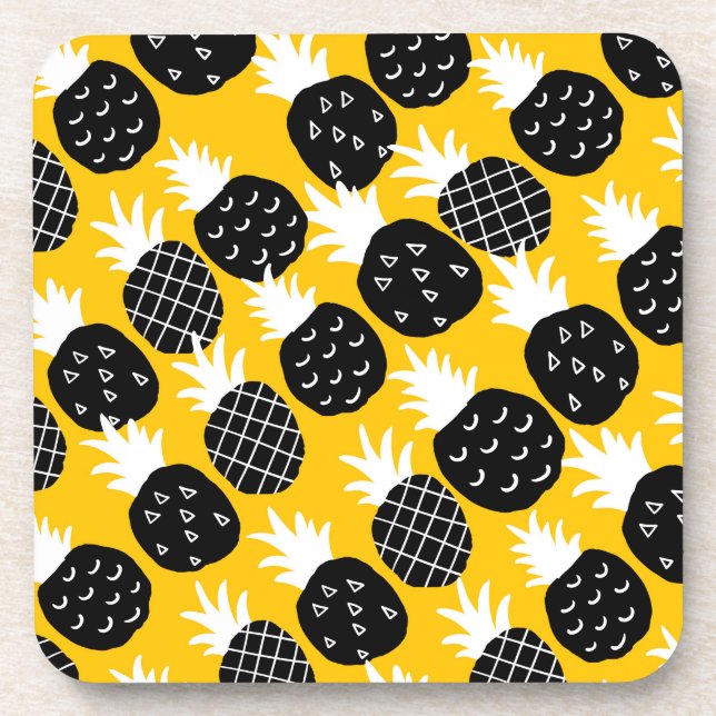 Black pineapples coaster (Front)