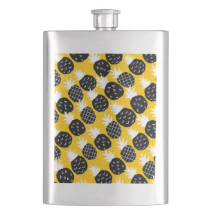 Black pineapples hip flask