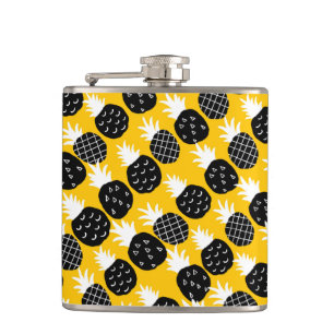Black pineapples hip flask