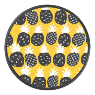 Black pineapples hockey puck