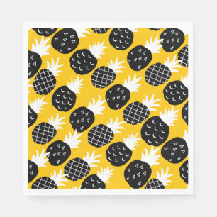 Black pineapples napkin