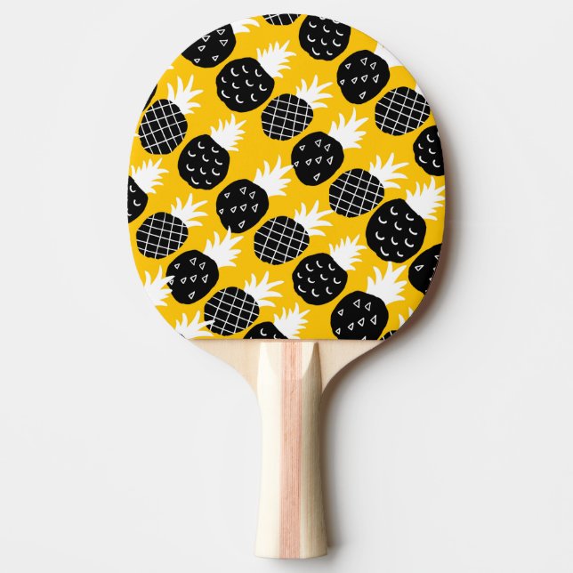 Black pineapples ping pong paddle (Front)