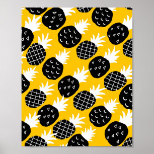 Black pineapples poster