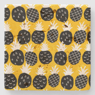 Black pineapples stone coaster